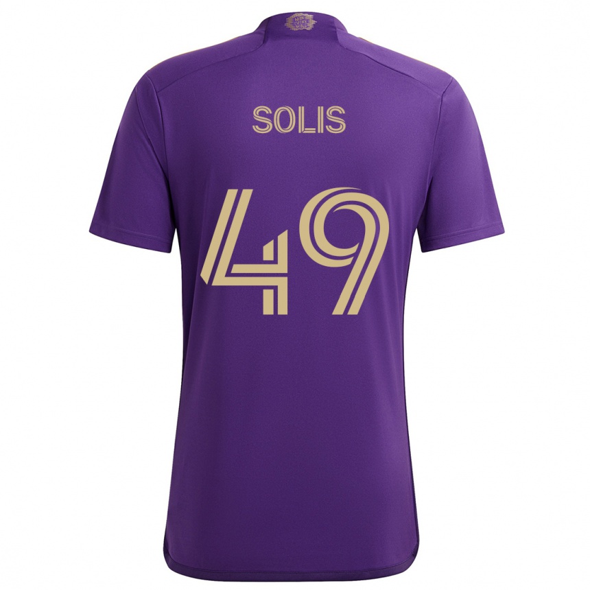 Kids Football Jhon Solís #49 Purple Yellow Home Jersey 2024/25 T-Shirt