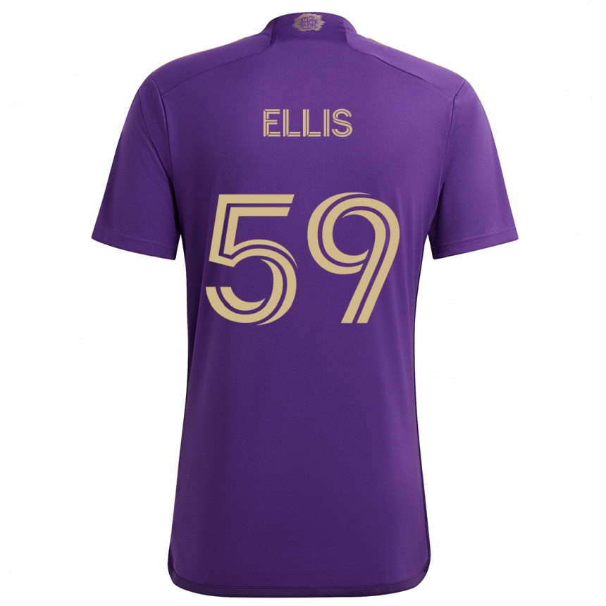 Kids Football Justin Ellis #59 Purple Yellow Home Jersey 2024/25 T-Shirt