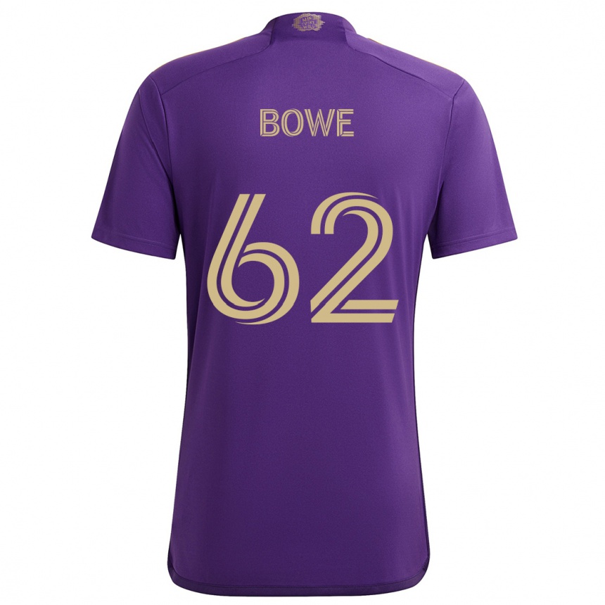 Kids Football Thomas Bowe #62 Purple Yellow Home Jersey 2024/25 T-Shirt