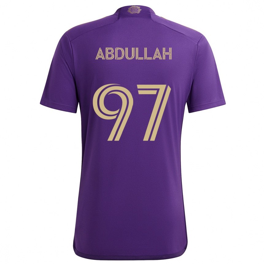 Kids Football Majed Abdullah #97 Purple Yellow Home Jersey 2024/25 T-Shirt