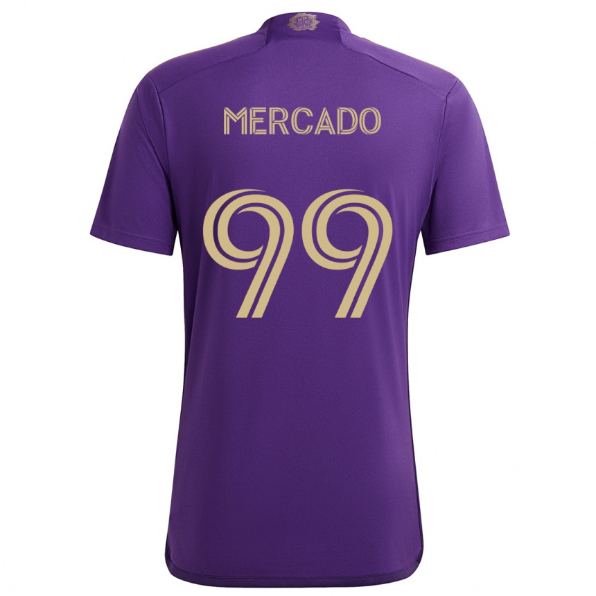 Kids Football Carlos Mercado #99 Purple Yellow Home Jersey 2024/25 T-Shirt