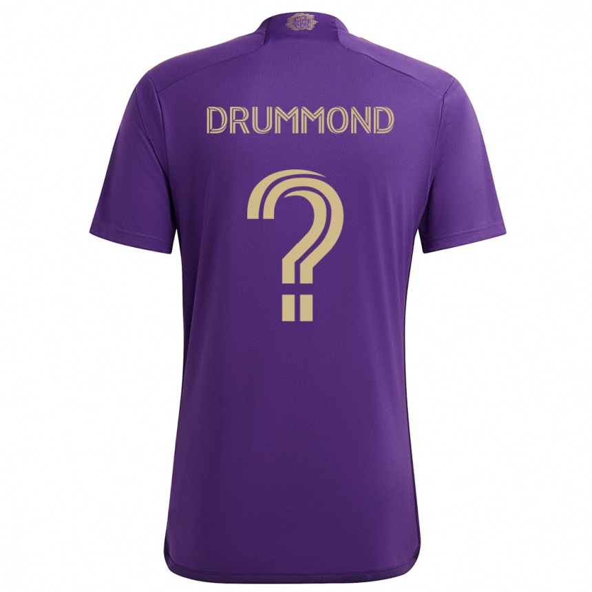 Kids Football Owen Drummond #0 Purple Yellow Home Jersey 2024/25 T-Shirt