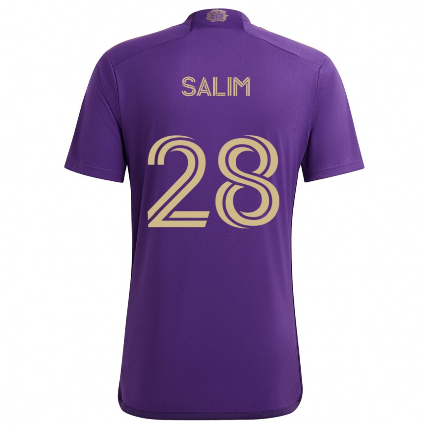 Kids Football Abdi Salim #28 Purple Yellow Home Jersey 2024/25 T-Shirt