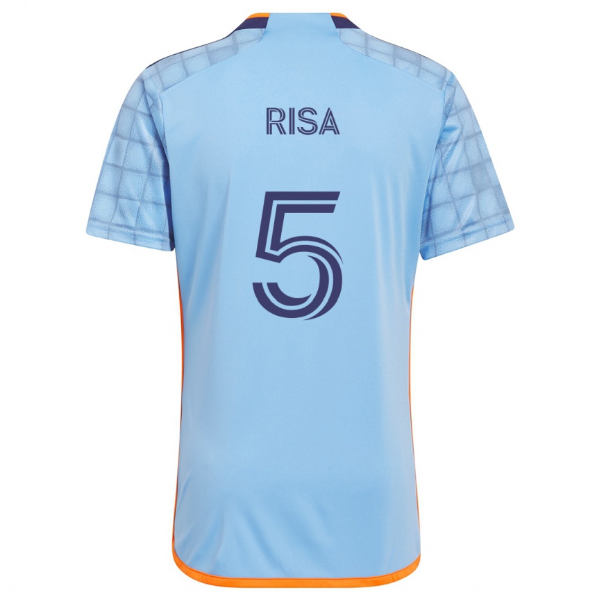 Kids Football Birk Risa #5 Blue Orange Home Jersey 2024/25 T-Shirt