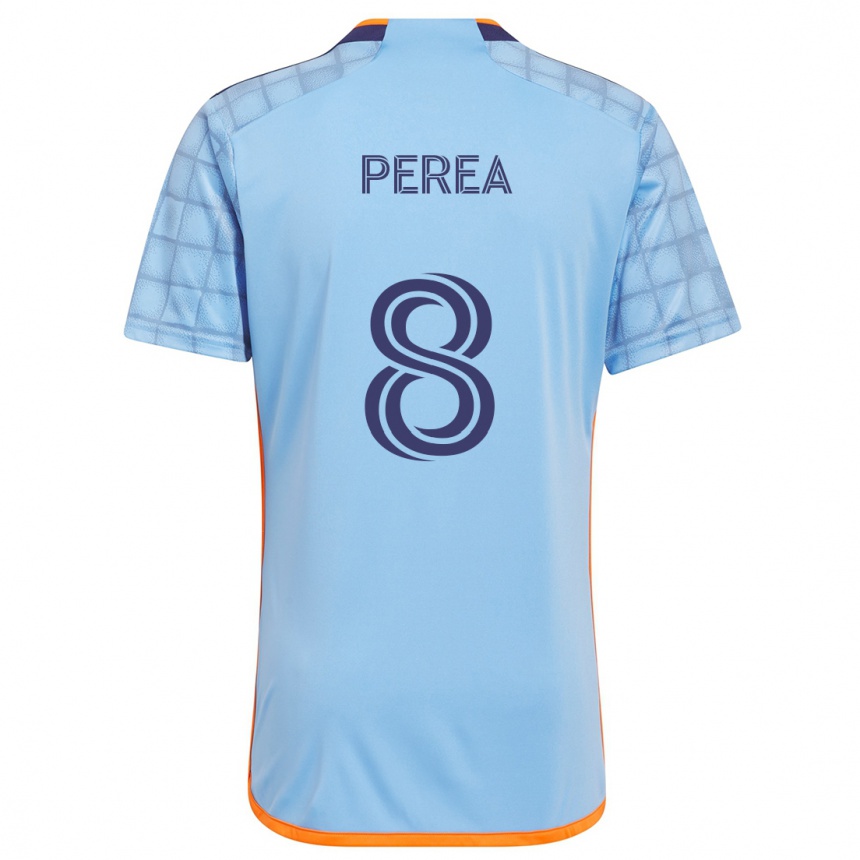 Kids Football Andrés Perea #8 Blue Orange Home Jersey 2024/25 T-Shirt