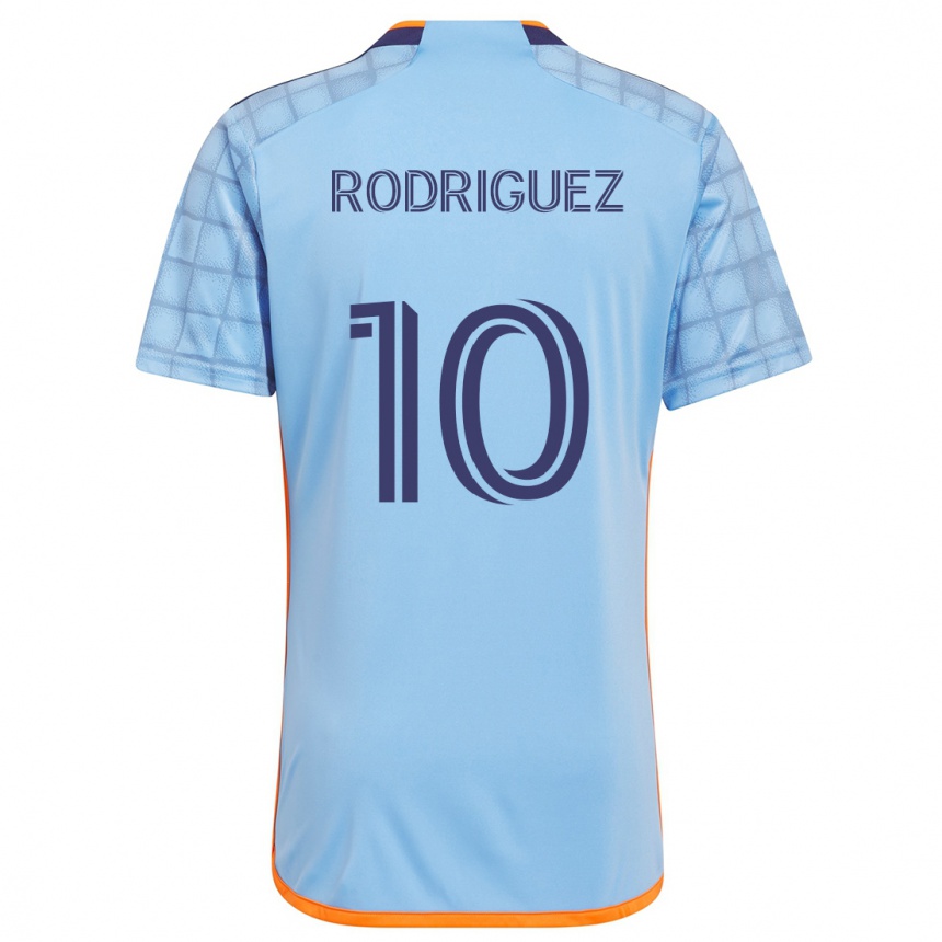 Kids Football Santiago Rodríguez #10 Blue Orange Home Jersey 2024/25 T-Shirt