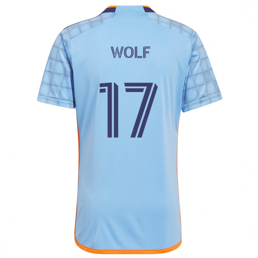 Kids Football Hannes Wolf #17 Blue Orange Home Jersey 2024/25 T-Shirt