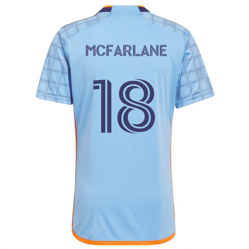 Kids Football Christian Mcfarlane #18 Blue Orange Home Jersey 2024/25 T-Shirt