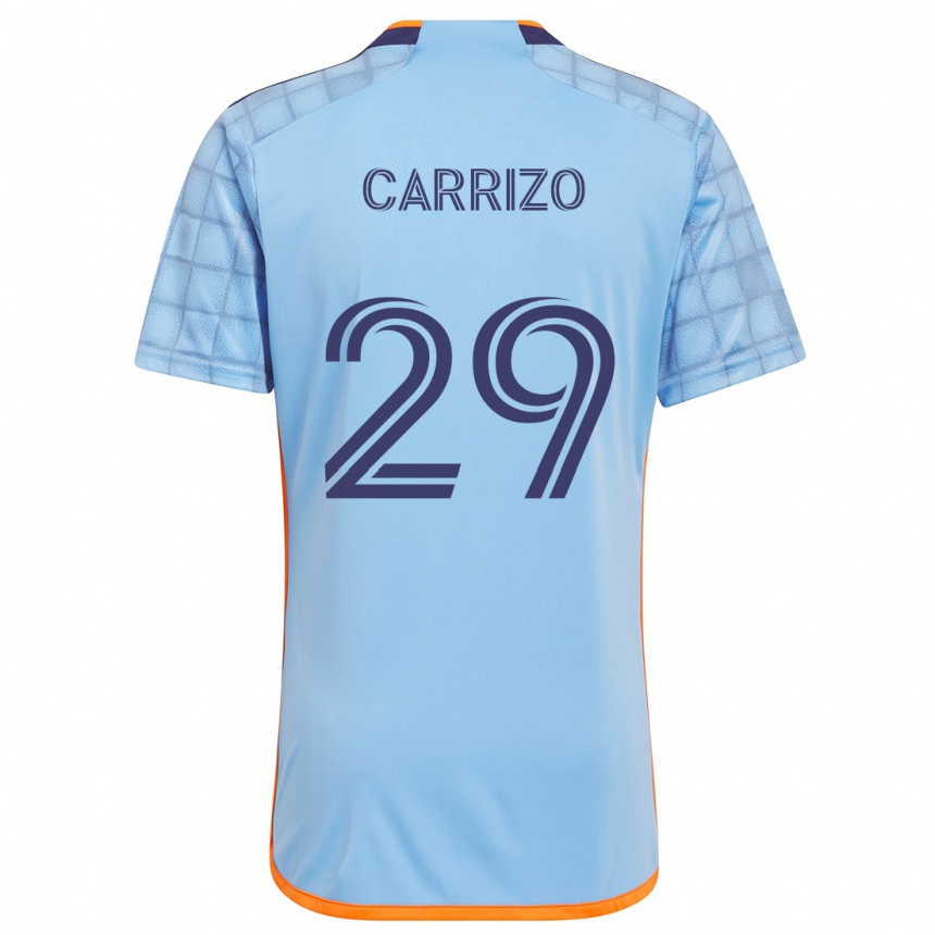 Kids Football Máximo Carrizo #29 Blue Orange Home Jersey 2024/25 T-Shirt