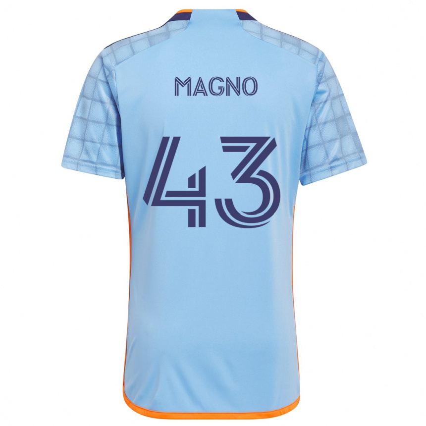 Kids Football Talles Magno #43 Blue Orange Home Jersey 2024/25 T-Shirt