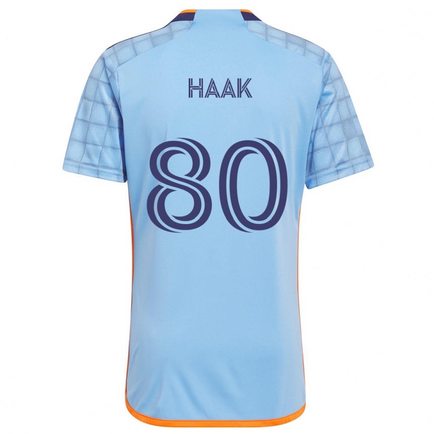 Kids Football Justin Haak #80 Blue Orange Home Jersey 2024/25 T-Shirt