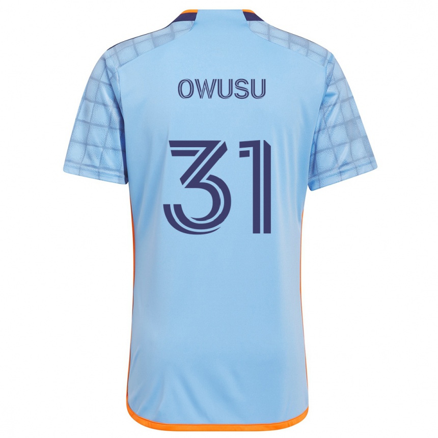 Kids Football Samuel Owusu #31 Blue Orange Home Jersey 2024/25 T-Shirt