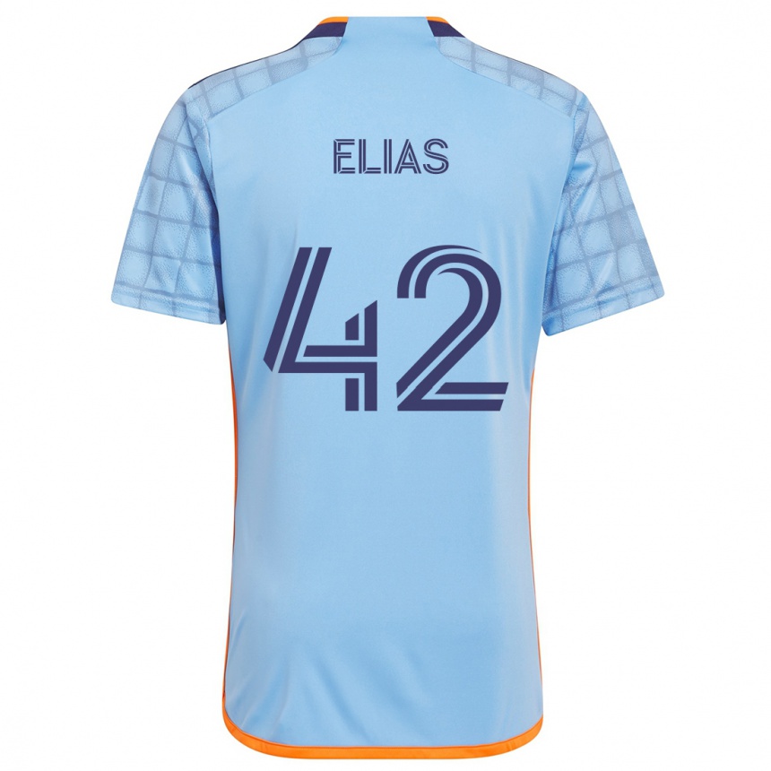 Kids Football Piero Elias #42 Blue Orange Home Jersey 2024/25 T-Shirt