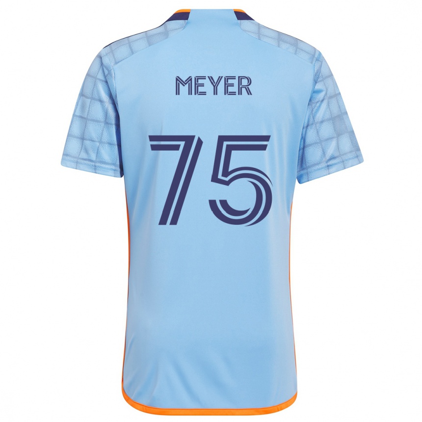 Kids Football Will Meyer #75 Blue Orange Home Jersey 2024/25 T-Shirt