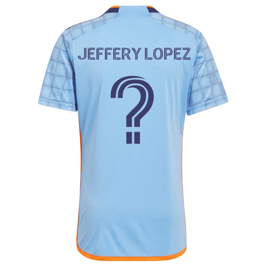 Kids Football Jeffery López #0 Blue Orange Home Jersey 2024/25 T-Shirt