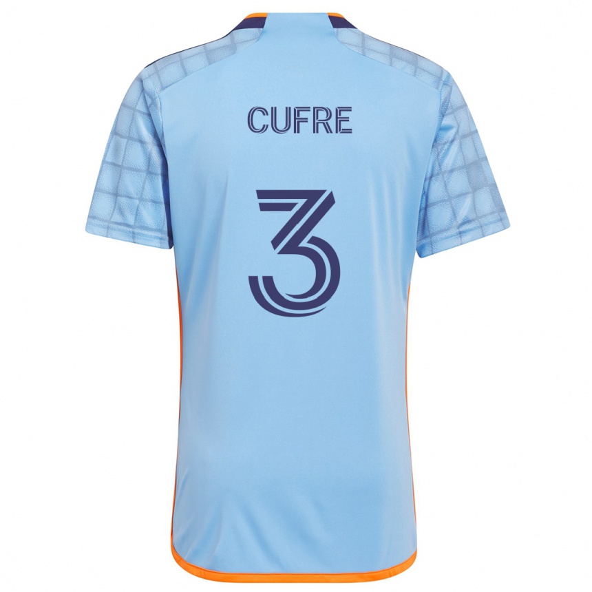 Kids Football Braian Cufré #3 Blue Orange Home Jersey 2024/25 T-Shirt