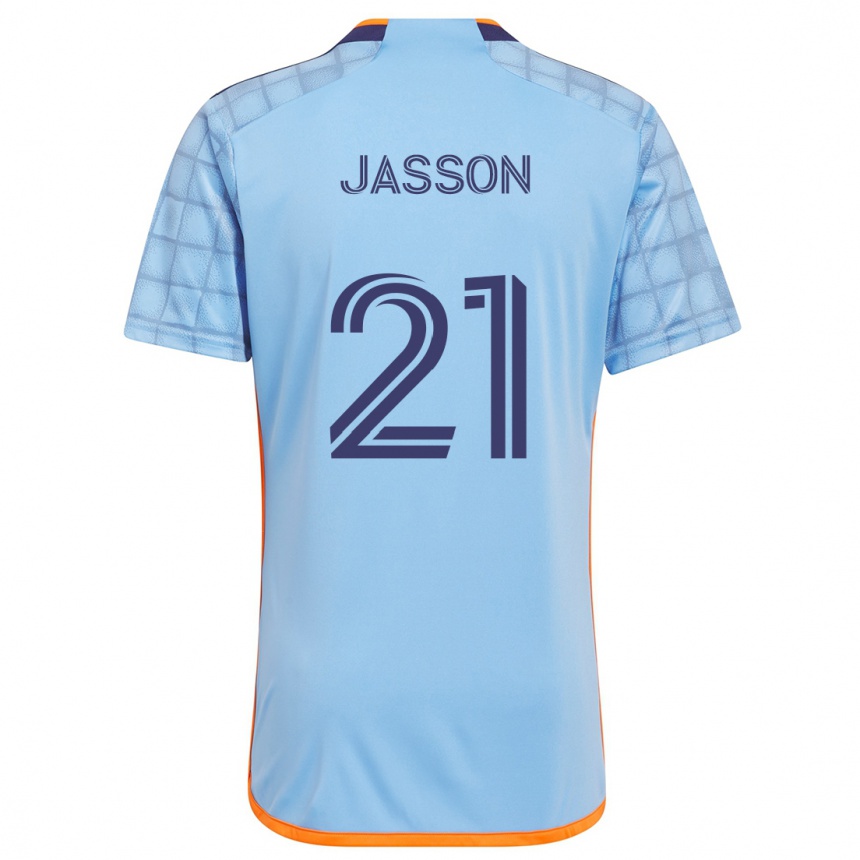 Kids Football Andres Jasson #21 Blue Orange Home Jersey 2024/25 T-Shirt