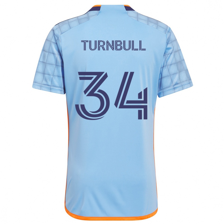 Kids Football Stephen Turnbull #34 Blue Orange Home Jersey 2024/25 T-Shirt