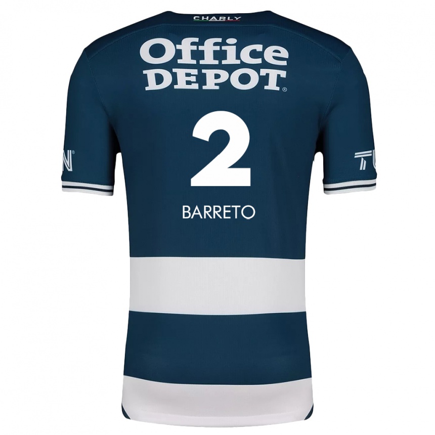 Kids Football Sergio Barreto #2 Blue White Home Jersey 2024/25 T-Shirt