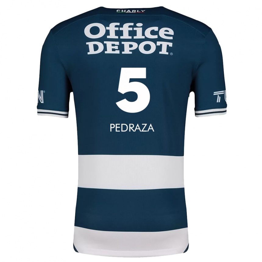 Kids Football Pedro Pedraza #5 Blue White Home Jersey 2024/25 T-Shirt