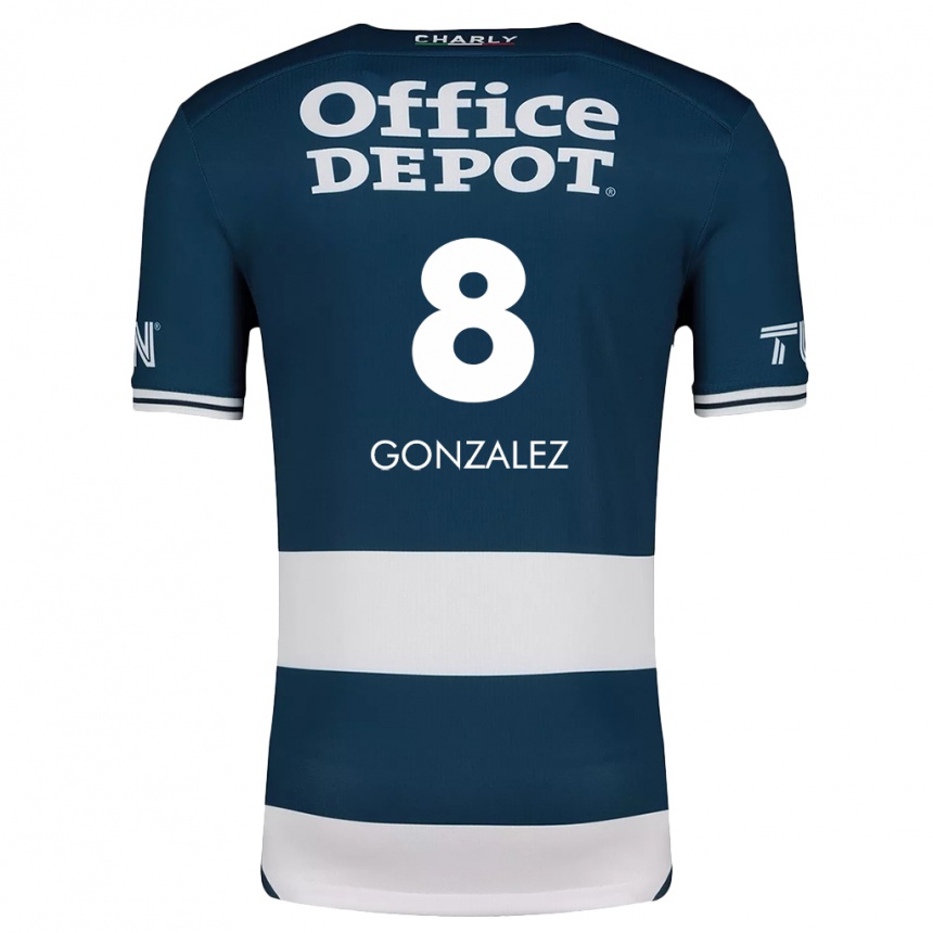 Kids Football Bryan González #8 Blue White Home Jersey 2024/25 T-Shirt