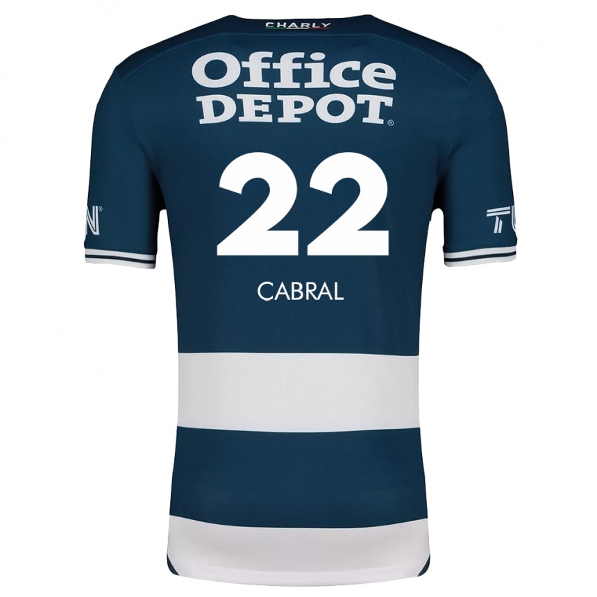 Kids Football Gustavo Cabral #22 Blue White Home Jersey 2024/25 T-Shirt