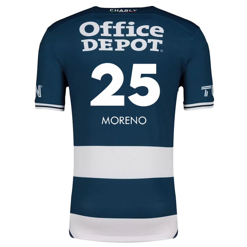 Kids Football Carlos Moreno #25 Blue White Home Jersey 2024/25 T-Shirt