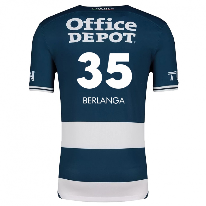 Kids Football Jorge Berlanga #35 Blue White Home Jersey 2024/25 T-Shirt