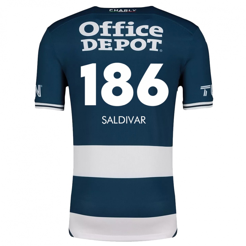 Kids Football José Saldívar #186 Blue White Home Jersey 2024/25 T-Shirt