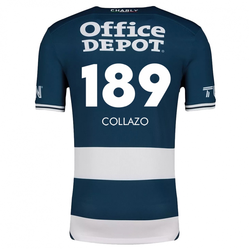 Kids Football David Collazo #189 Blue White Home Jersey 2024/25 T-Shirt