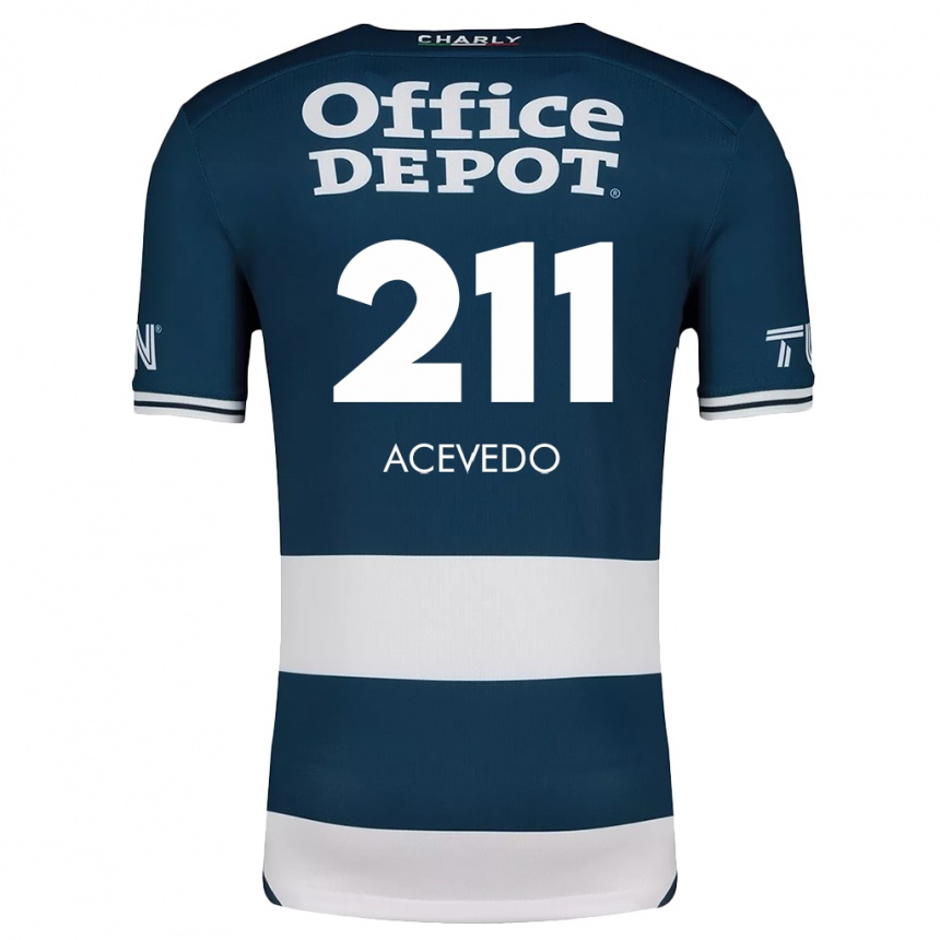 Kids Football Gerardo Acevedo #211 Blue White Home Jersey 2024/25 T-Shirt