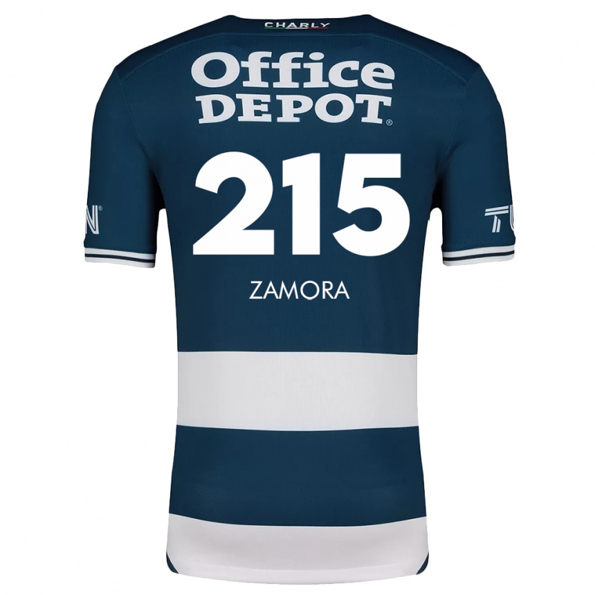 Kids Football Yahir Zamora #215 Blue White Home Jersey 2024/25 T-Shirt