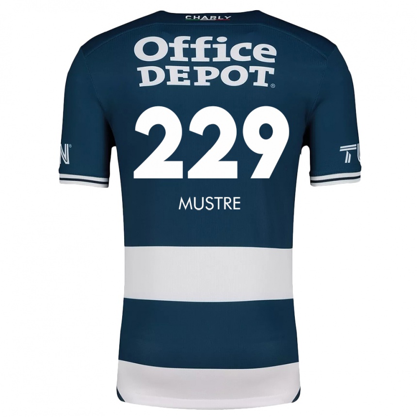 Kids Football Eduardo Mustre #229 Blue White Home Jersey 2024/25 T-Shirt