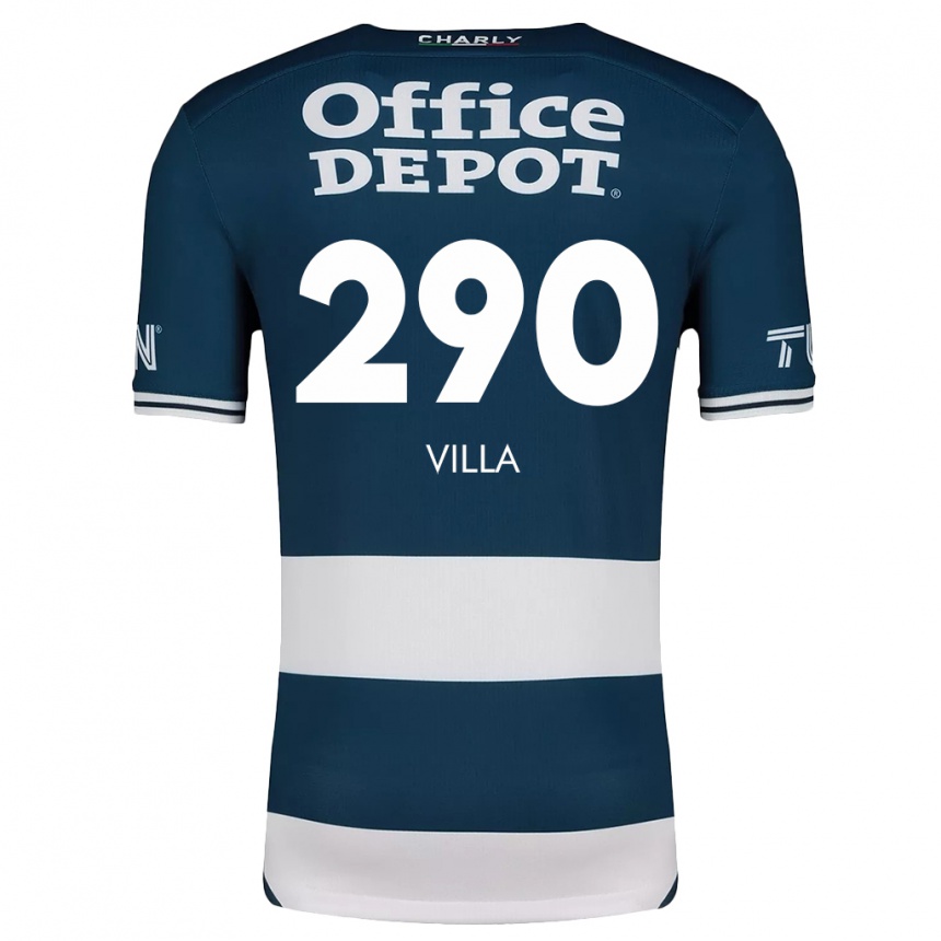 Kids Football Adrián Villa #290 Blue White Home Jersey 2024/25 T-Shirt