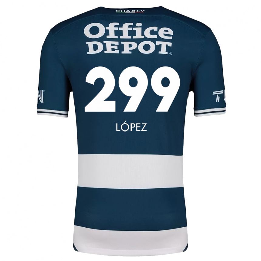 Kids Football Santiago López #299 Blue White Home Jersey 2024/25 T-Shirt