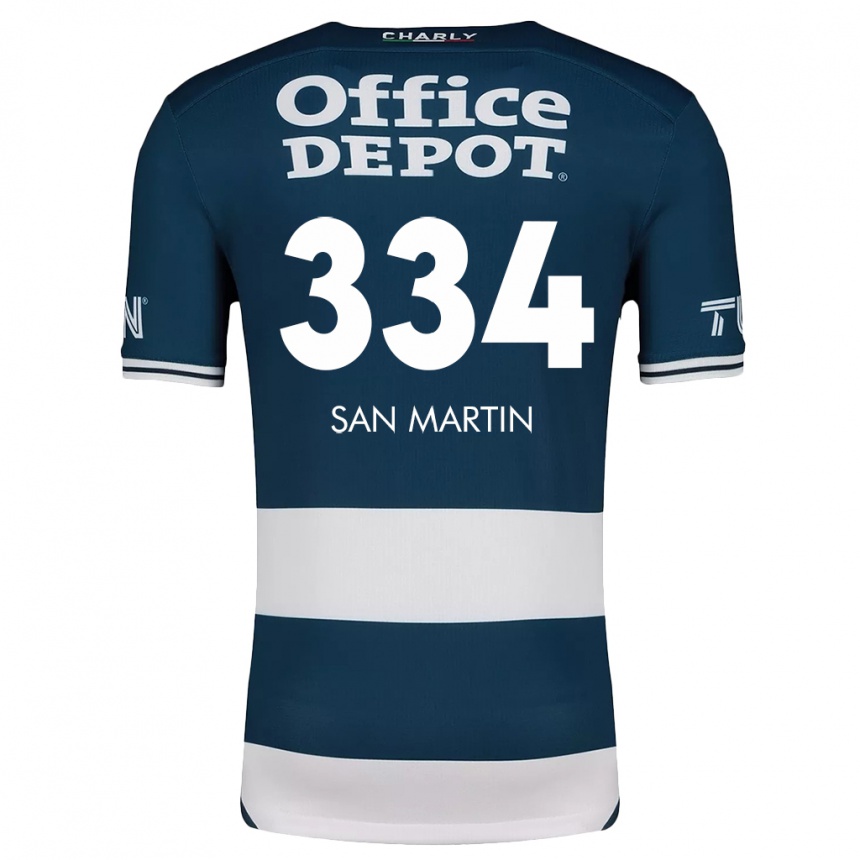 Kids Football Uziel San Martín #334 Blue White Home Jersey 2024/25 T-Shirt