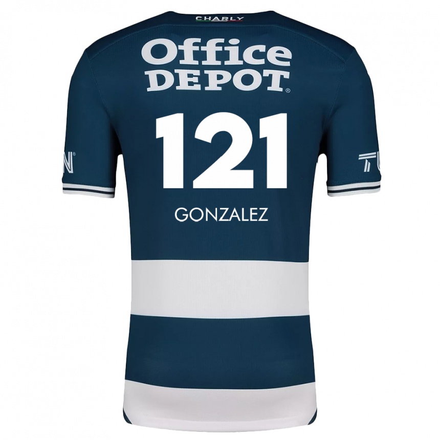 Kids Football Cristian González #121 Blue White Home Jersey 2024/25 T-Shirt