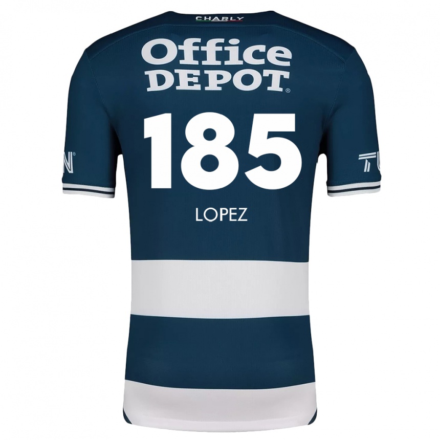 Kids Football René López #185 Blue White Home Jersey 2024/25 T-Shirt