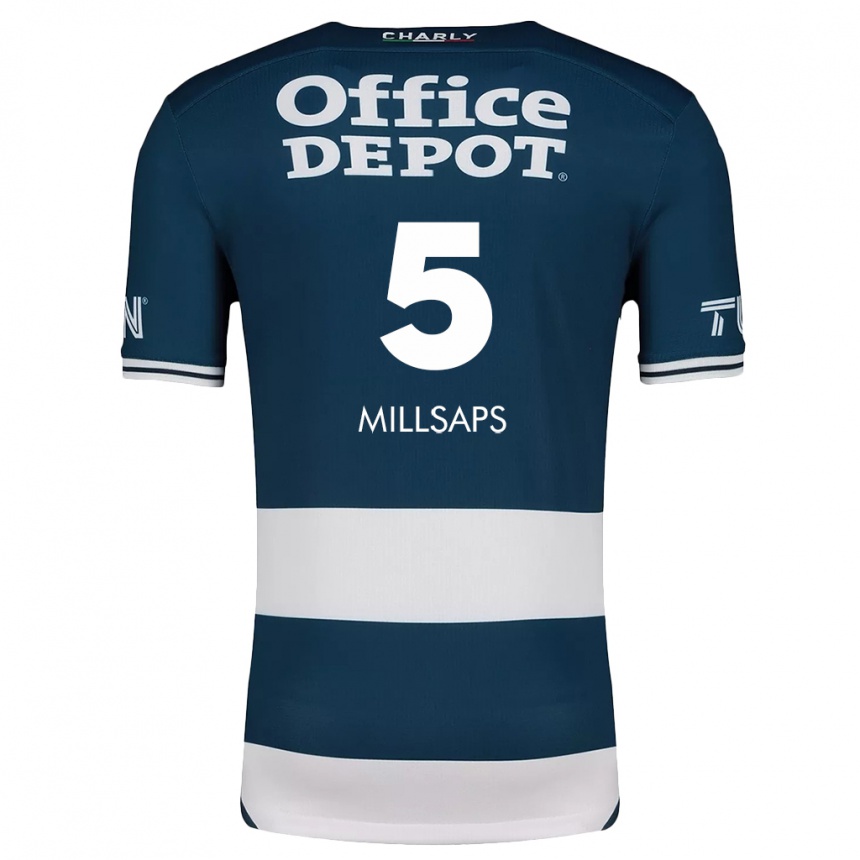 Kids Football Vanessa Millsaps #5 Blue White Home Jersey 2024/25 T-Shirt