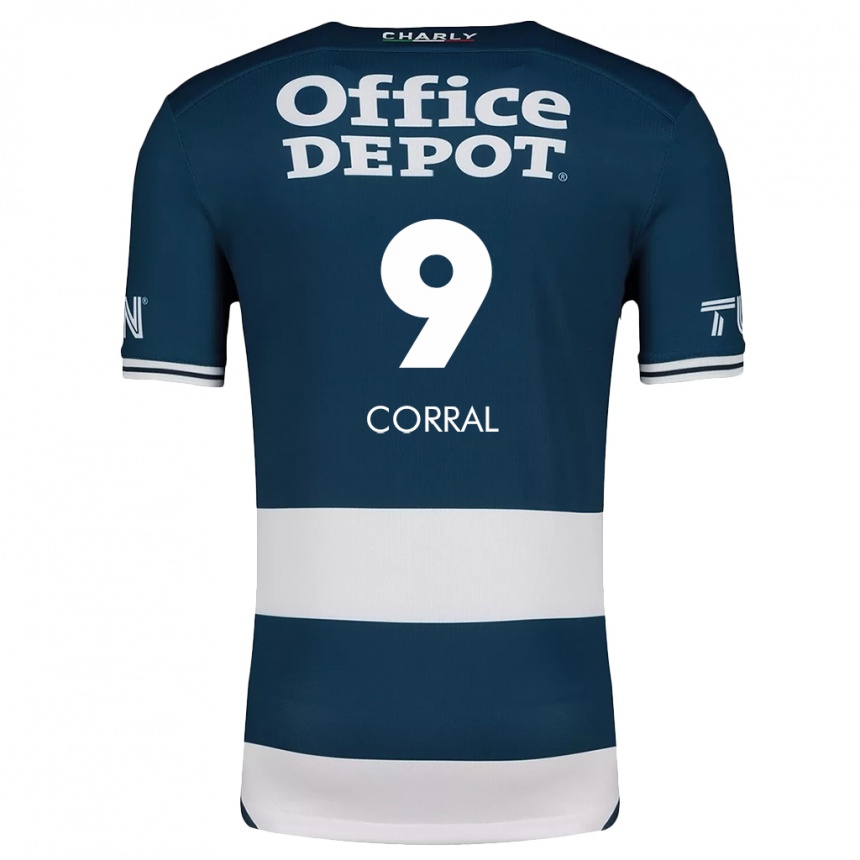 Kids Football Charlyn Corral #9 Blue White Home Jersey 2024/25 T-Shirt