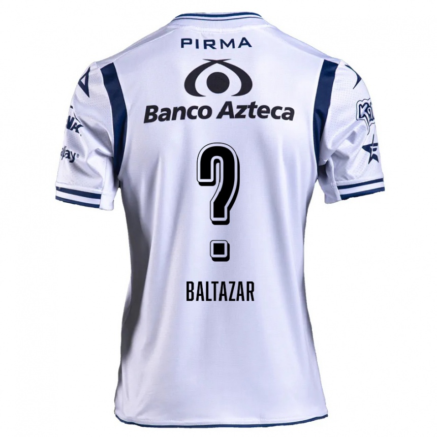 Kids Football Carlos Baltazar #0 White Navy Blue Home Jersey 2024/25 T-Shirt