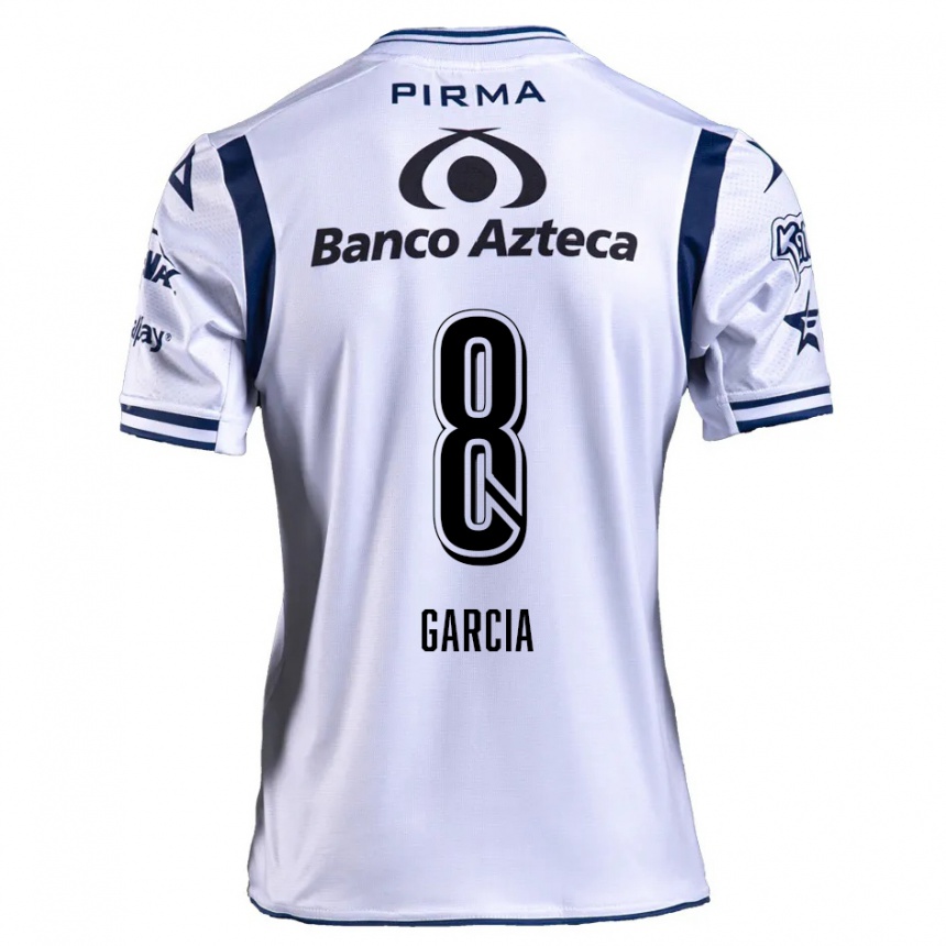 Kids Football Luis García #8 White Navy Blue Home Jersey 2024/25 T-Shirt