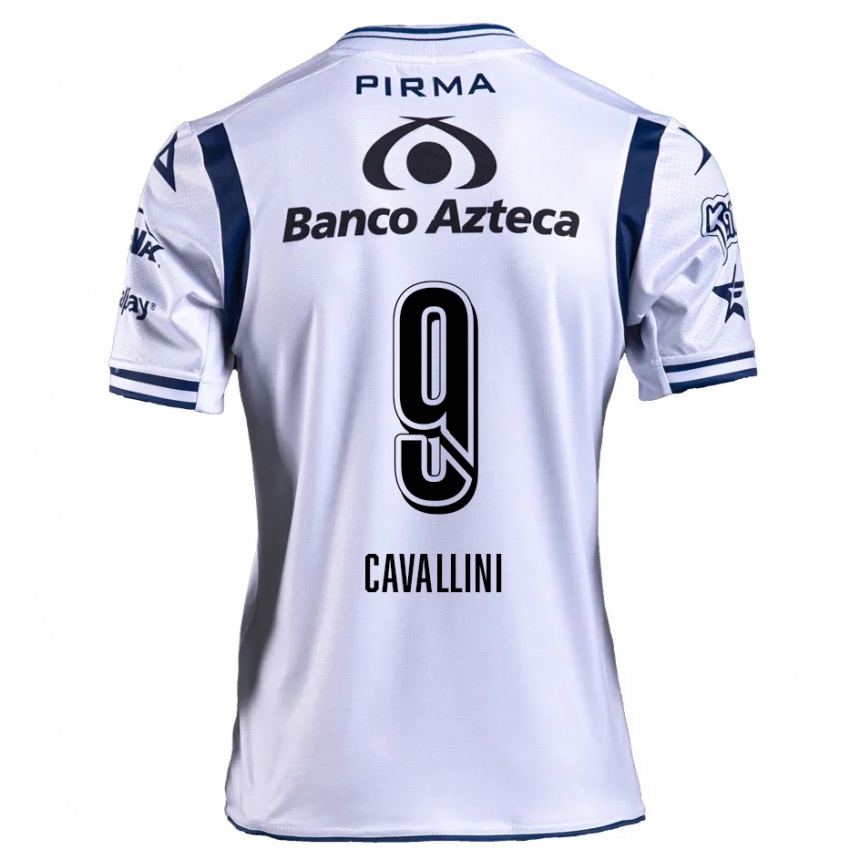 Kids Football Lucas Cavallini #9 White Navy Blue Home Jersey 2024/25 T-Shirt