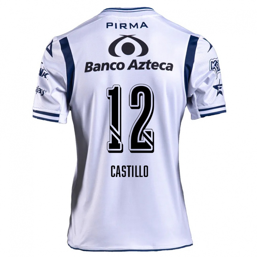 Kids Football Raúl Castillo #12 White Navy Blue Home Jersey 2024/25 T-Shirt