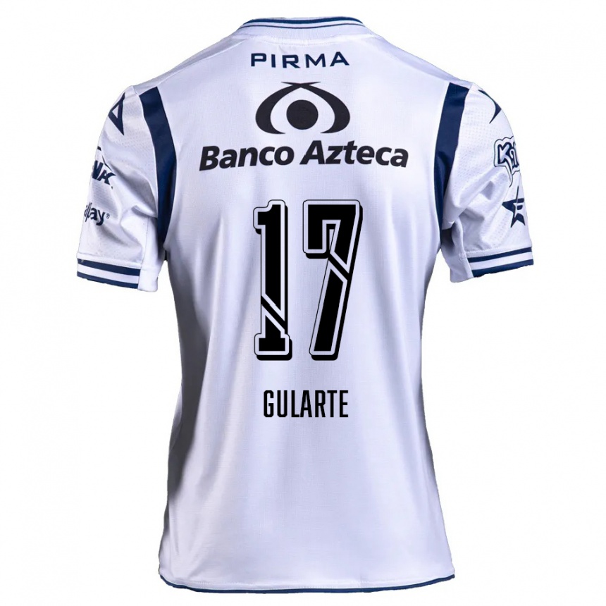 Kids Football Emanuel Gularte #17 White Navy Blue Home Jersey 2024/25 T-Shirt