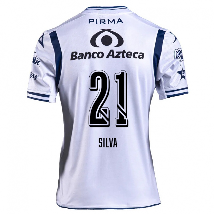 Kids Football Gastón Silva #21 White Navy Blue Home Jersey 2024/25 T-Shirt