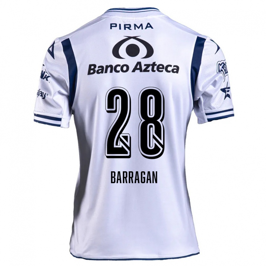 Kids Football Martín Barragán #28 White Navy Blue Home Jersey 2024/25 T-Shirt