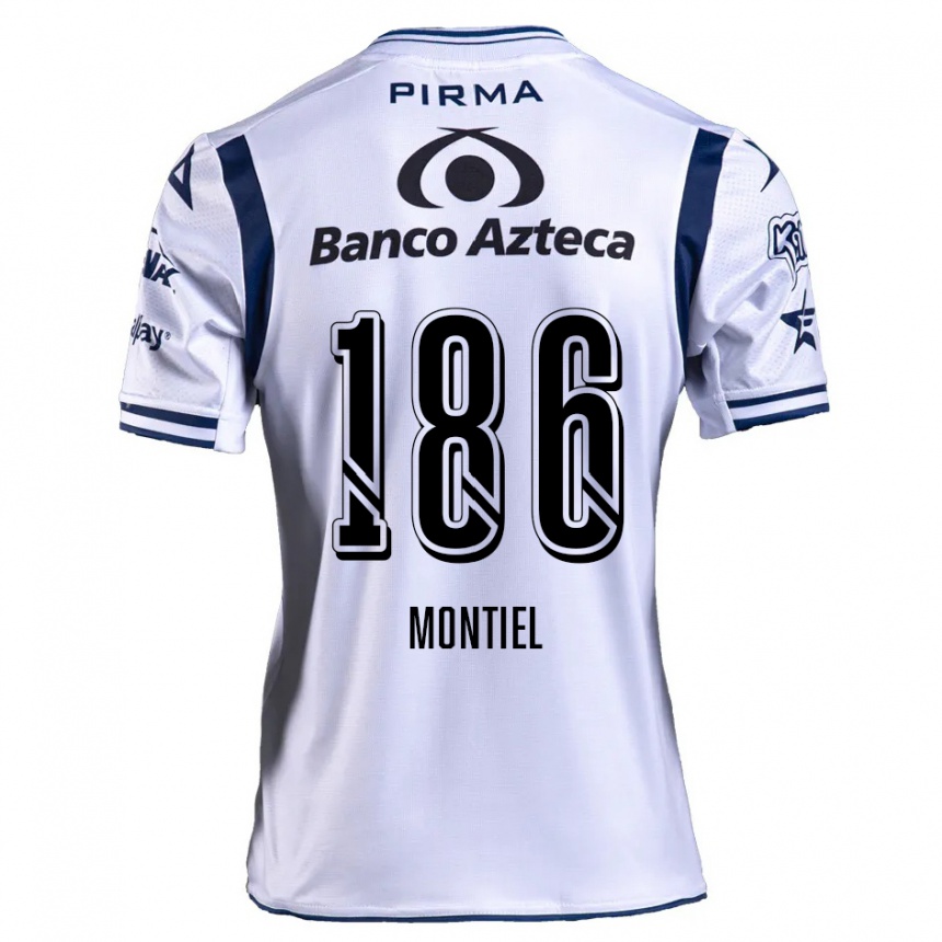 Kids Football Santiago Montiel #186 White Navy Blue Home Jersey 2024/25 T-Shirt