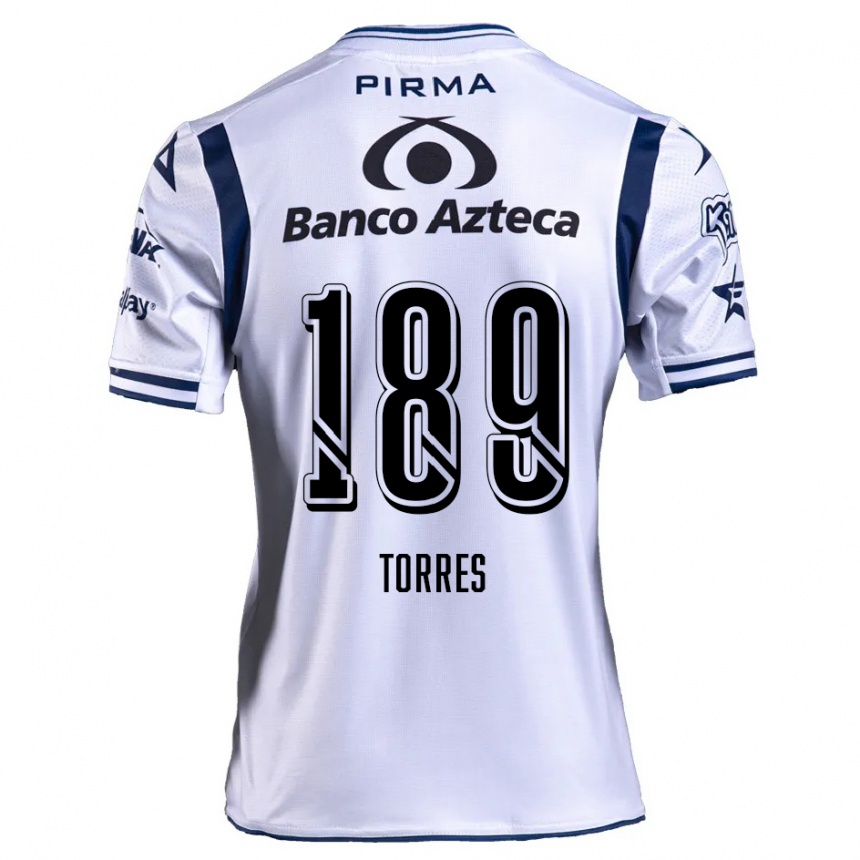 Kids Football Dylan Torres #189 White Navy Blue Home Jersey 2024/25 T-Shirt