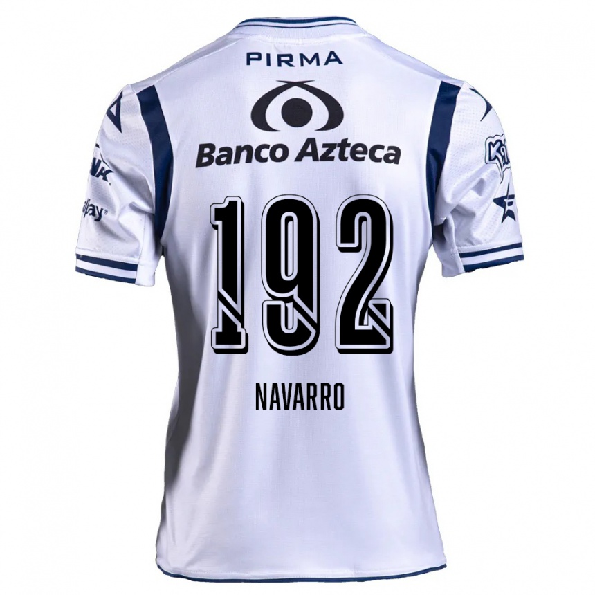 Kids Football Eduardo Navarro #192 White Navy Blue Home Jersey 2024/25 T-Shirt